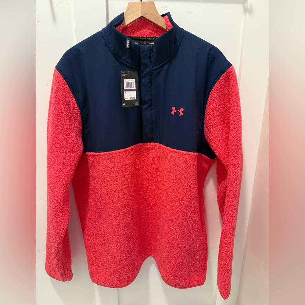 Under Armour Men's Red and Navy Sweater